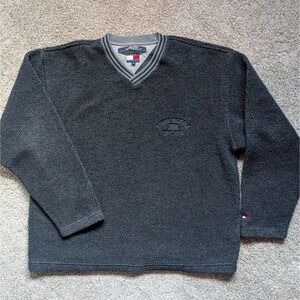 VTG Tommy Hilfiger Mens Sz XL Sherpa Pullover Sweatshirt Long Sleeve Y2K Classic